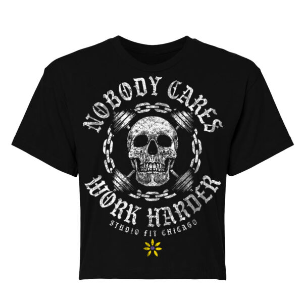 WORK HARDER - WOMEN'S CROP T-SHIRT - $VCE2WB$ Thumbnail